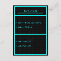 Convite de festas do programador de computador da