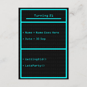 Convite de festas do programador de computador da