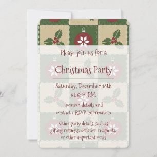 Convite de festas do Quilt Natal