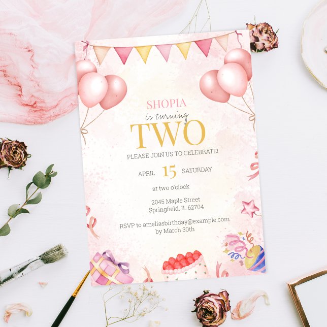 Convite de festas do segundo aniversário do Balão  (Criador carregado)