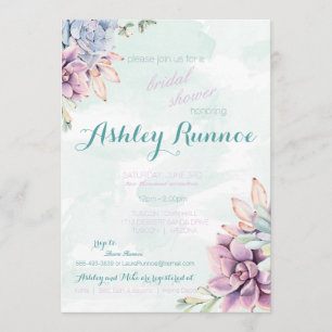 Convite de festas do Succulent