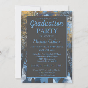 Convite de festas do Sunset da Floresta Na moda