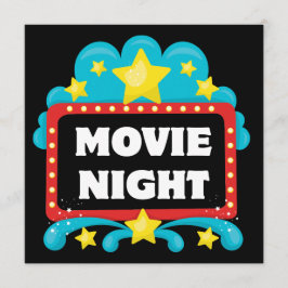 Convite de festas do tema da noite de cinema
