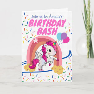 Convite de festas do Unicorn Birthday Bash