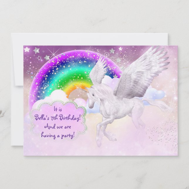 Convite de festas do unicórnio (Frente)