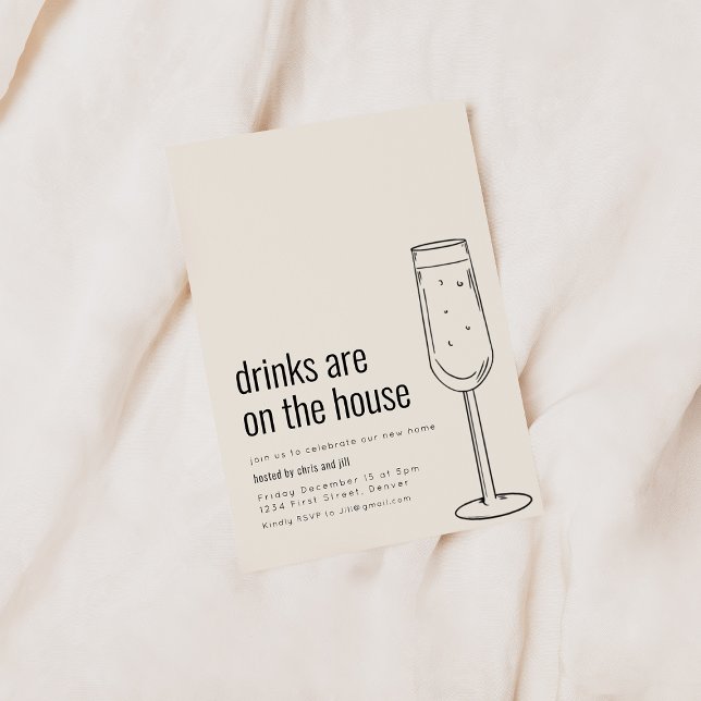 Convite de festas doméstico com champanhe (Criador carregado)