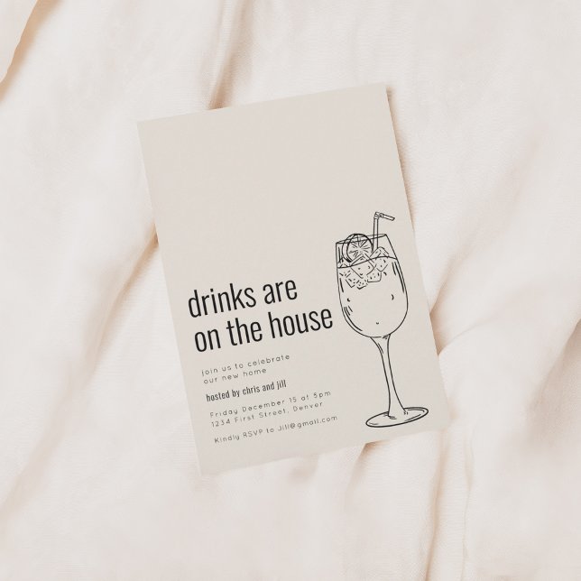 Convite de festas doméstico com coquetel (Criador carregado)