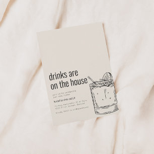 Convite de festas doméstico com coquetel