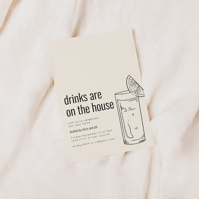Convite de festas doméstico com coquetel (Criador carregado)