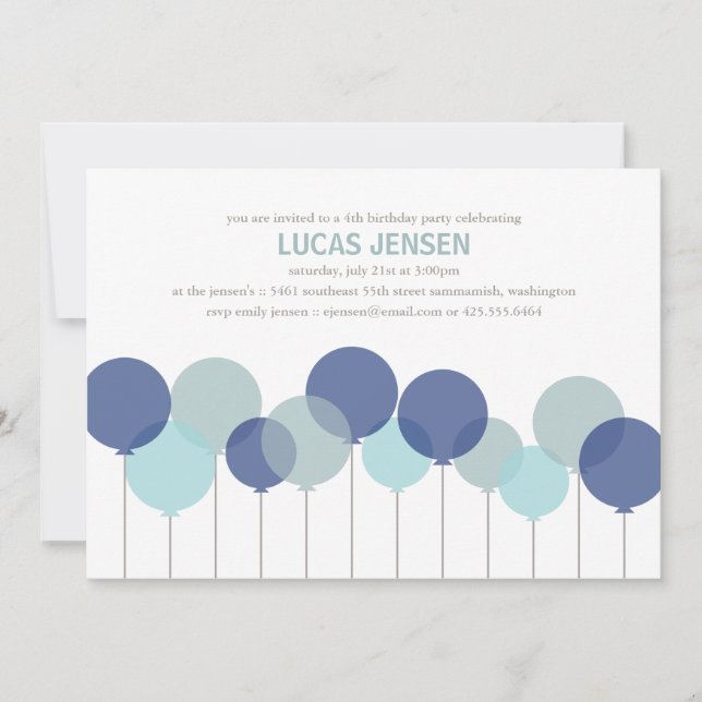 Convite de festas dos balões (Frente)