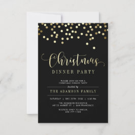 Convite de festas Dourado de Janto de Natal Confet