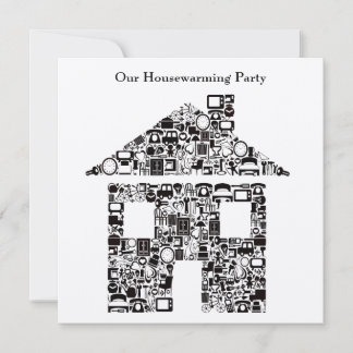 Convite de festas Dourado do Housewarming da casa