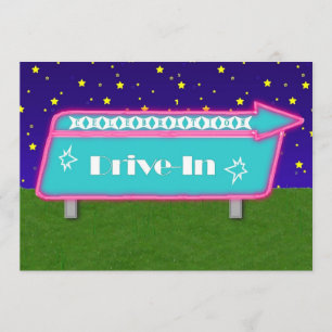 Convite de festas Drive-In Movie Theater