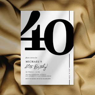 Convite de festas Elegante 40 aniversário de 40 an