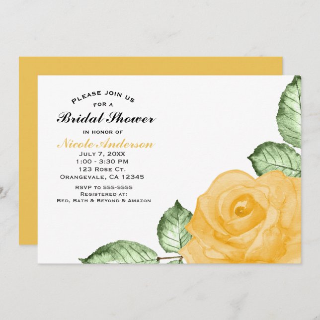 Convite de festas elegante Chá de panela Rosa Amar (Frente/Verso)