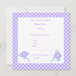 CONVITE DE FESTAS ELEGANTE LILAC SPOT TULIP