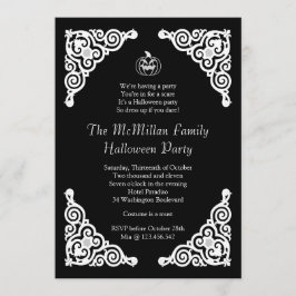 Convite de festas elegante preto e branco do Dia