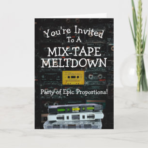 convite de festas Epic Meltdown MixTape nos anos 8