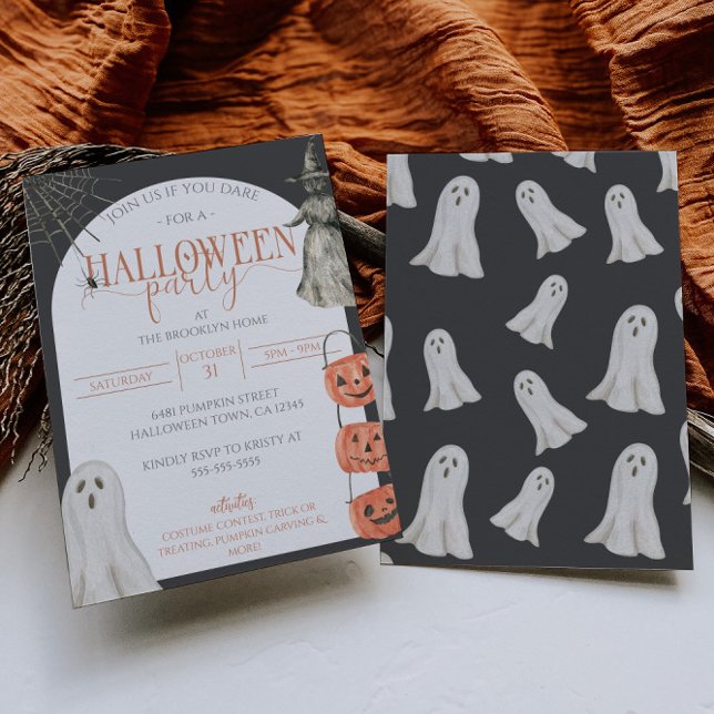 Convite de festas estético Halloween 90s (Criador carregado)