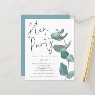 Convite de festas Eucalyptus Leaf Hen