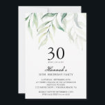 Convite de festas Eucalyptus Rustic<br><div class="desc">O Convite de festas russo de aniversário de 30 anos Eucalipto é perfeito para qualquer celebração de aniversário de 30 anos. Folhagem verde de aquarela desenhada com uma mão maravilhosa,  com tipografia simples e moderna. O convite faz parte de uma coleção.</div>