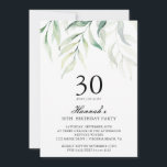 Convite de festas Eucalyptus Rustic<br><div class="desc">O Convite de festas russo de aniversário de 30 anos Eucalipto é perfeito para qualquer celebração de aniversário de 30 anos. Folhagem verde de aquarela desenhada com uma mão maravilhosa,  com tipografia simples e moderna. O convite faz parte de uma coleção.</div>