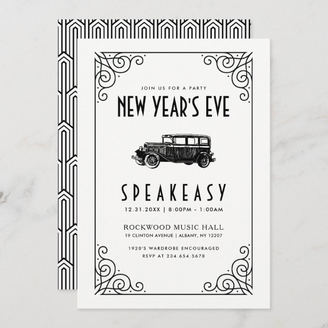 CONVITE DE FESTAS EVE DO ANO NOVO | Fala fácil da  (Frente/Verso)