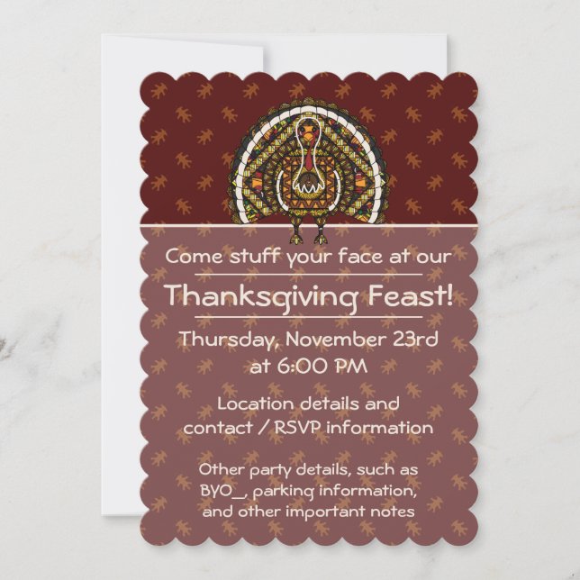 Convite de festas Fall Turkey (Frente)