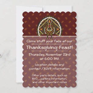 Convite de festas Fall Turkey