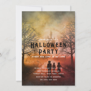 Convite de festas Familiar de Abóbora Halloween
