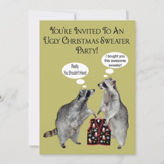 Convite de festas feio da camisola do Natal (Frente)