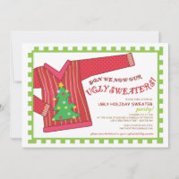 Convite de festas feio da camisola do Natal