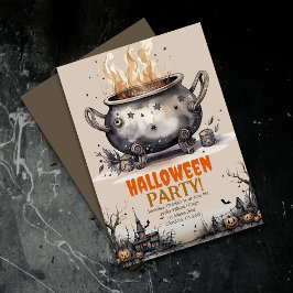 Convite de festas Feliz Halloween Spooky Cauldron