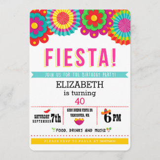 Convite de festas Fiesta Mexicano