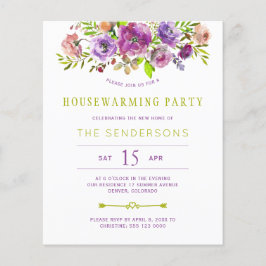 Convite de festas floral de limpeza de casa