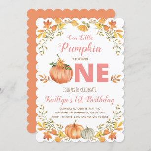 Convite de festas Floral de primeiro aniversario d