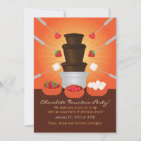 Convite de festas Fondue de Fonte de Chocolate
