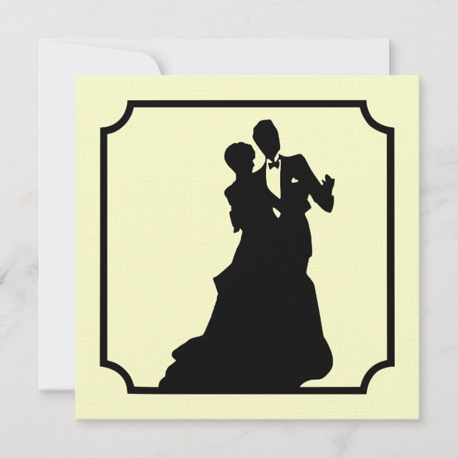 Convite de festas formal do quadrado do traje de (Frente)