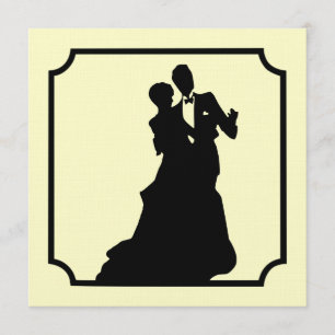 Convite de festas formal do quadrado do traje de