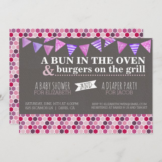 Convite de festas/Fralda (Frente/Verso)