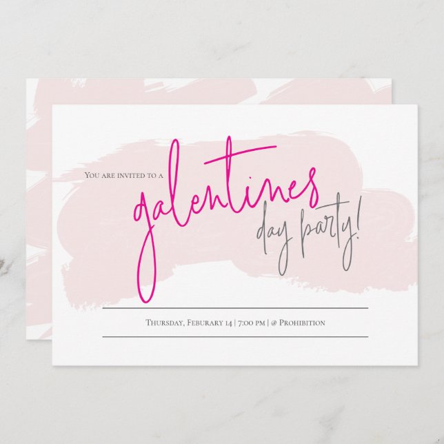 Convite de festas Galentines | DIA DE OS NAMORADOS (Frente/Verso)