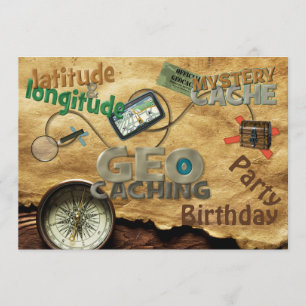Convite de festas Geocache - Personalizar