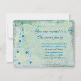 Convite de festas Grunge da Árvore de Natal Blues