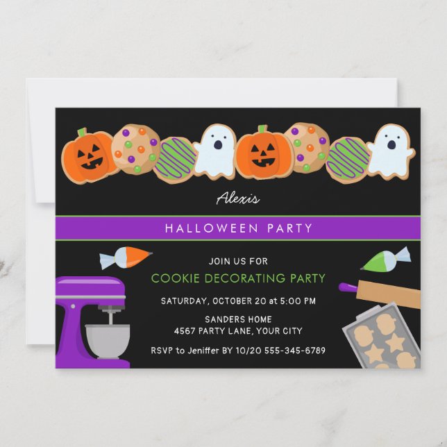 Convite de festas HALLOWEEN COOKIE (Frente)
