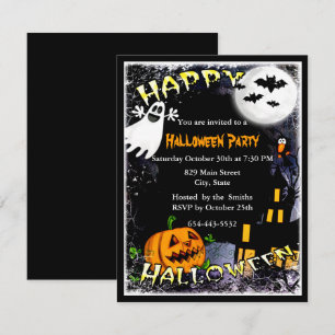 Convite de festas Halloween Hauneen House
