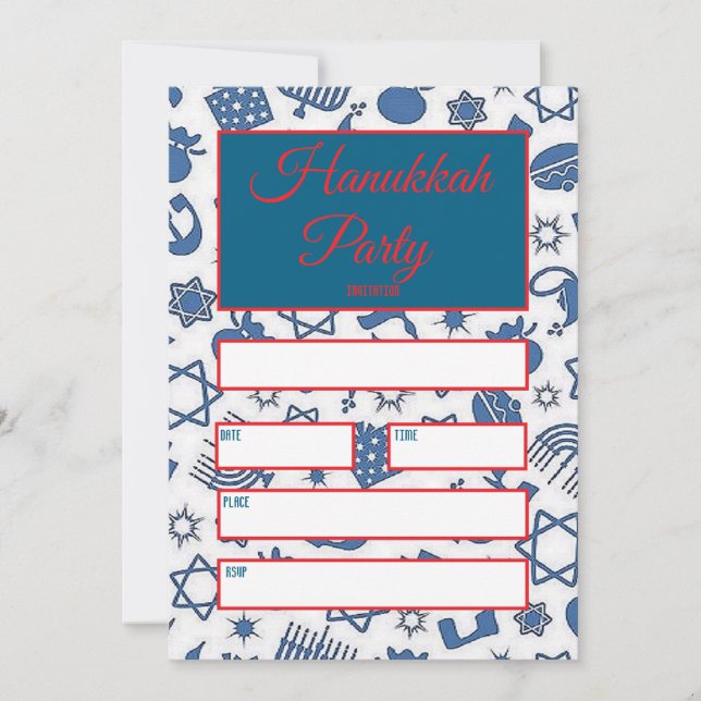 Convite de festas Hanukkah (Frente)