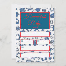 Convite de festas Hanukkah