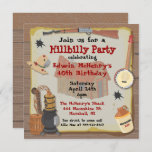 Convite de festas Hillbilly<br><div class="desc">Sente-se como lixo branco? Então faça uma festa Hillbilly! Moonshine,  ainda assim,  banjo,  chapéu de palha,  espingardas tortas,  buracos de bala e uma velha barraca contra papel corado em pranchas de madeira rústicas. Ilustração desenhada à mão por McBooboo.</div>