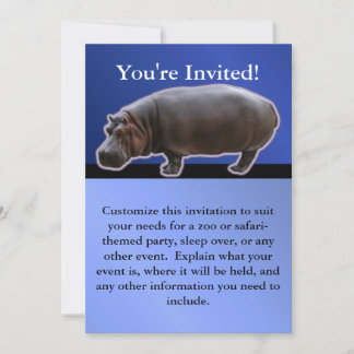 Convite de festas Hippopotamus