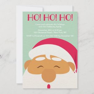 Convite de festas HO HO HO Papai Noel